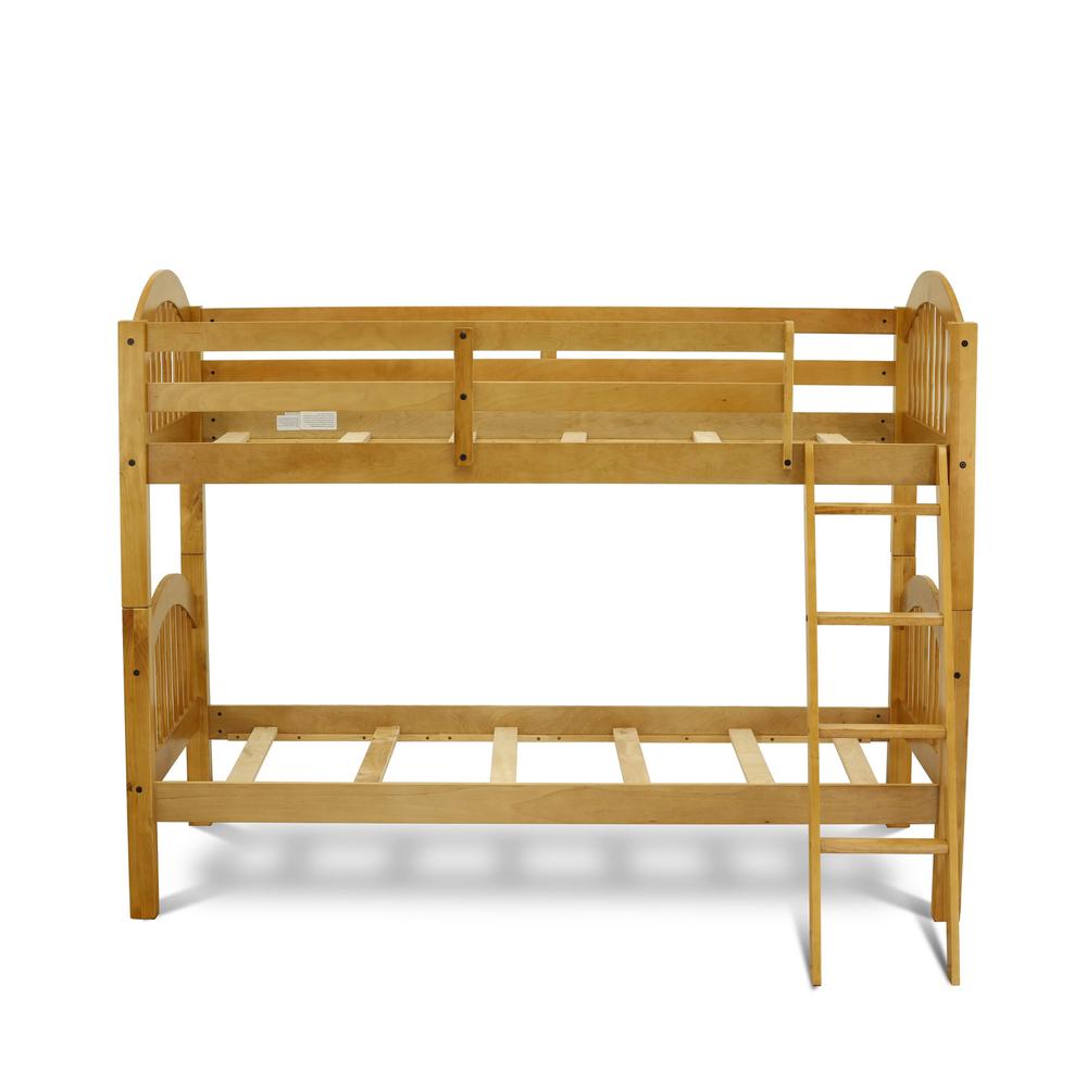 Verona Twin Bunk Bed in Natural Oak Finish. Picture 5