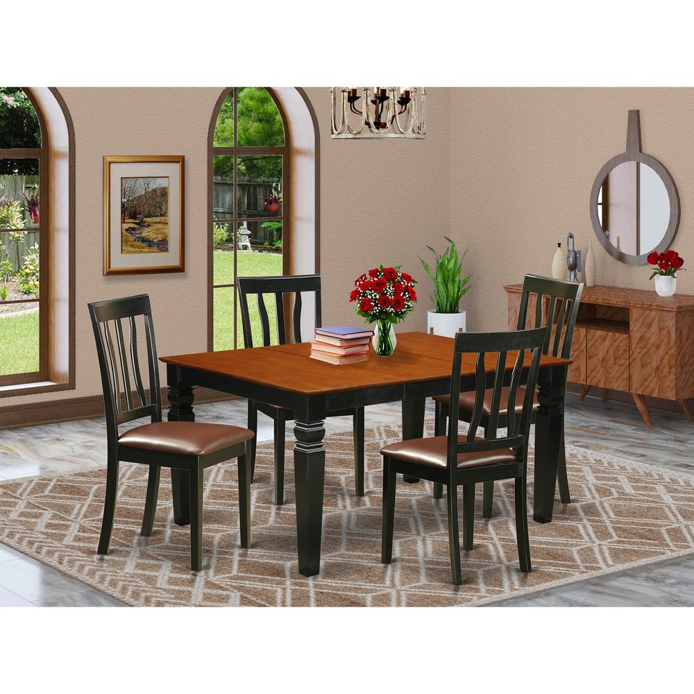 5 Pc Dinette Set With A Dinning Table, Leather Kitchen Table Set