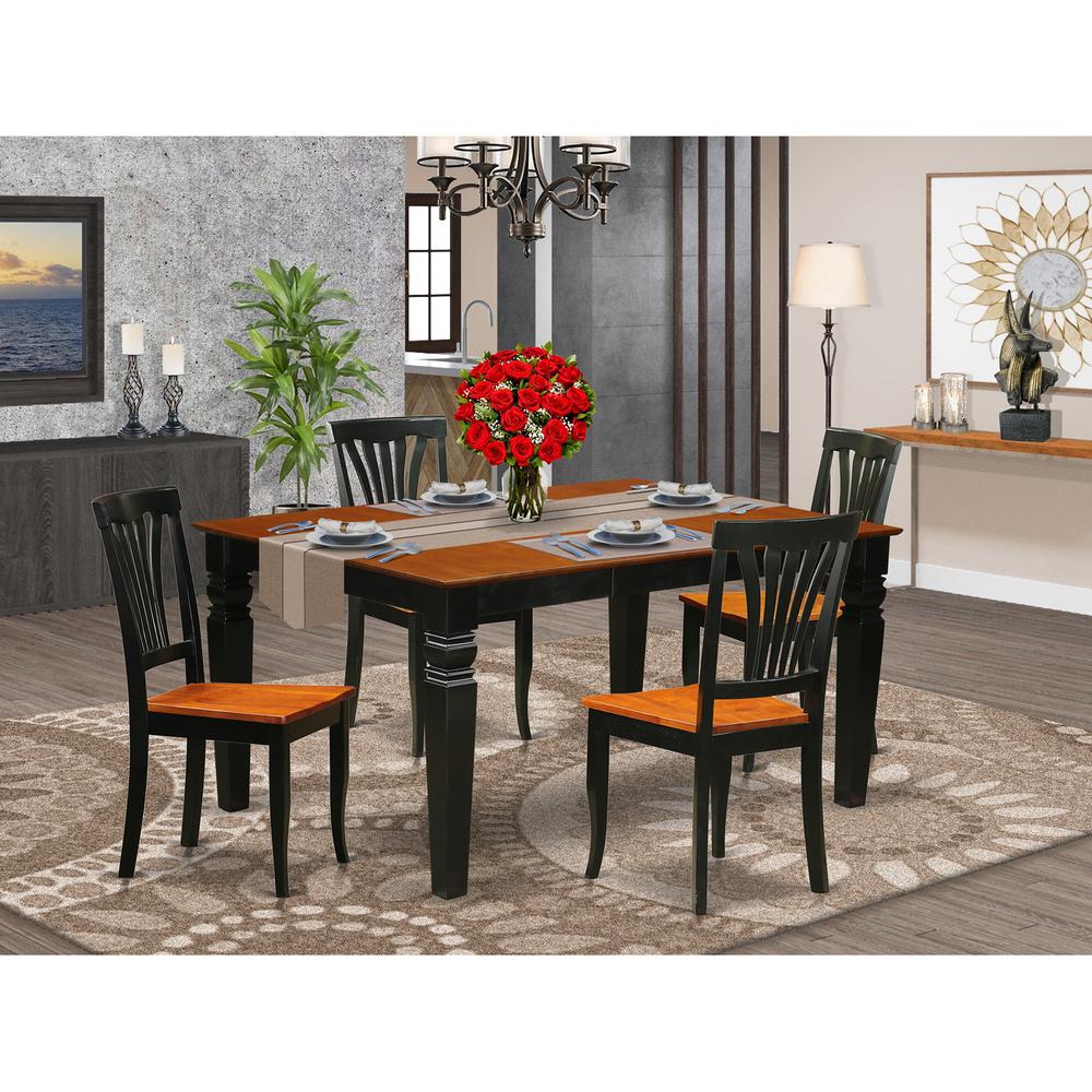 7  Pc  Dinette  set  with  a  Dinning  Table  and  6  Wood  Dining  Chairs  in  Black. Picture 1