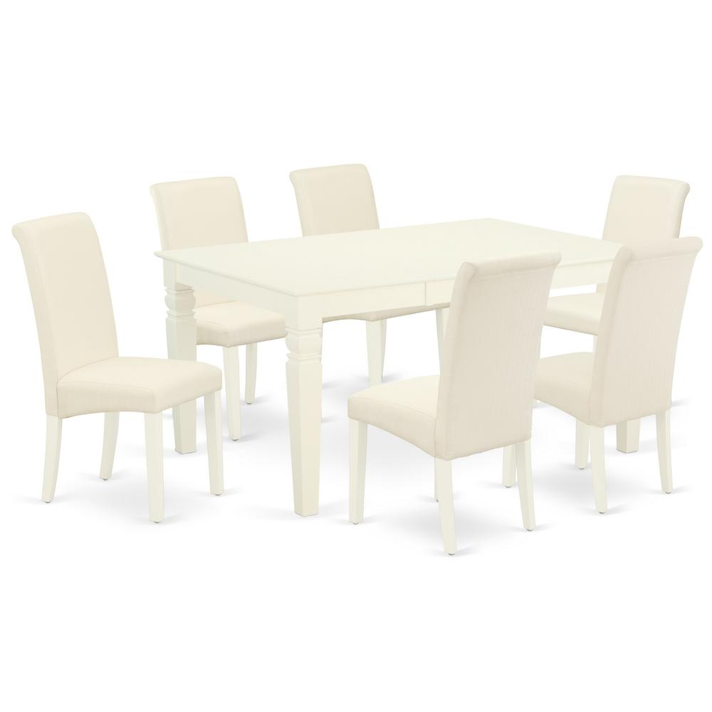 Dining Room Set Linen White, WEBA7-WHI-01. Picture 1