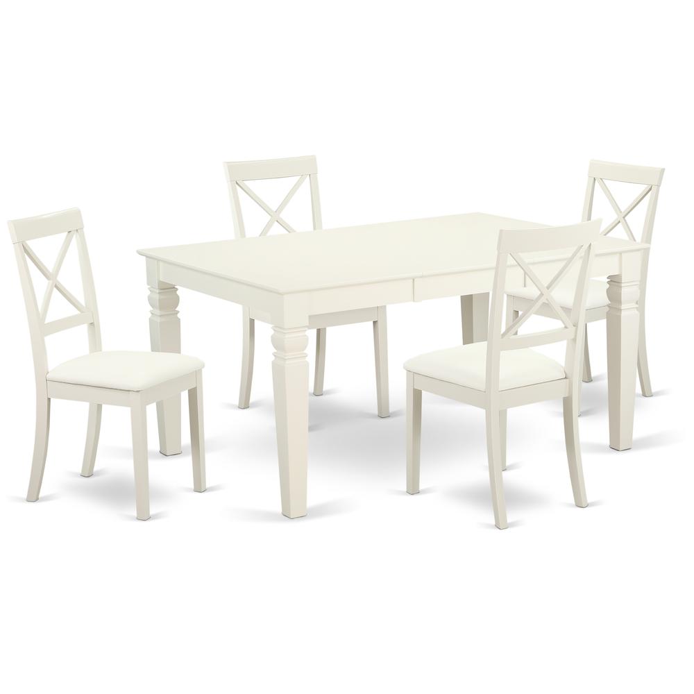Dining Room Set Linen White, WEBO5-LWH-LC. Picture 1