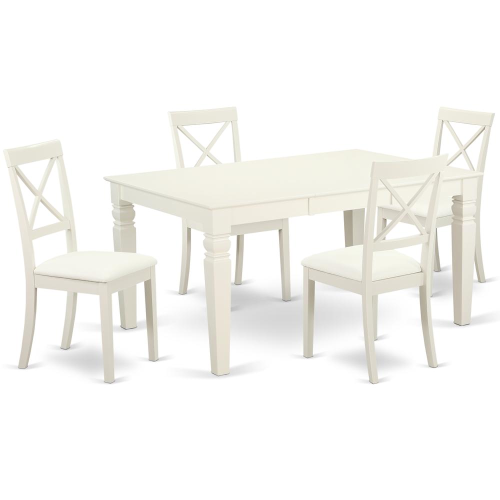 Dining Room Set Linen White, WEBO7-LWH-LC. Picture 1