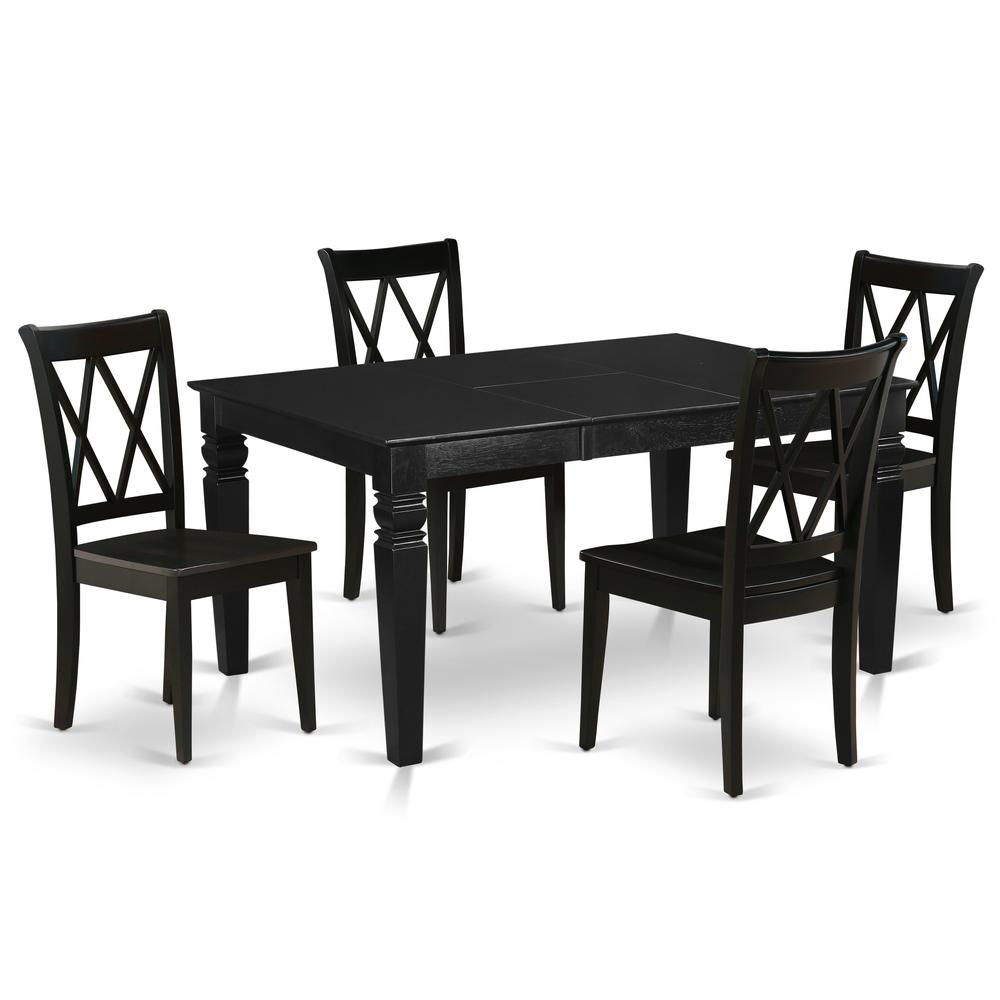 Dining Room Set Black, WECL5-BLK-W. Picture 1
