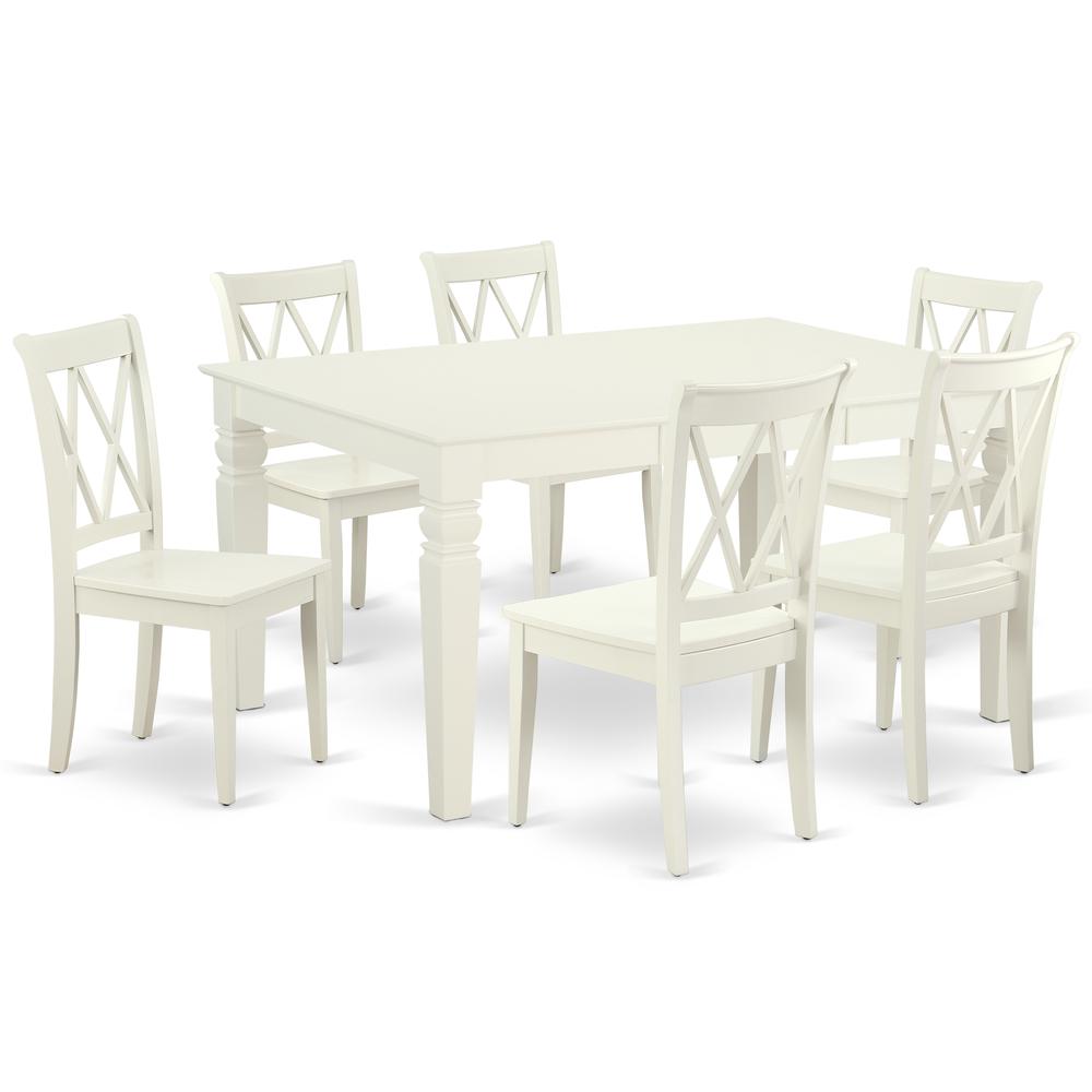 Dining Room Set Linen White, WECL7-LWH-W. Picture 1