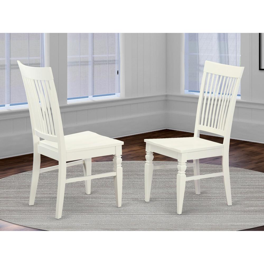Weston  Dining  Wood  Seat  Dining  Chair  with  Slatted  Back  in    in  Linen  White  Finish,  Set  of  2. Picture 2
