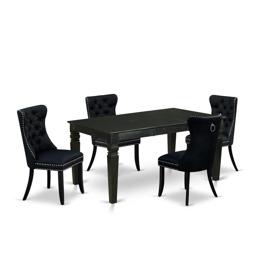 5 Piece Dining Set Consists of a Rectangle Wooden Table with Butterfly Leaf. Picture 6
