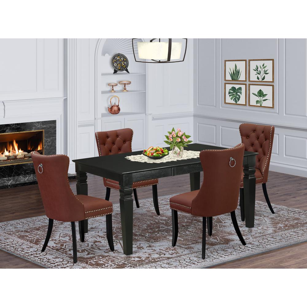 5 Piece Dinette Set Contains a Rectangle Dining Table with Butterfly Leaf. Picture 1