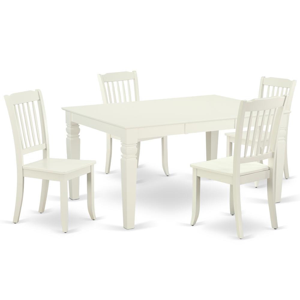Dining Room Set Linen White, WEDA5-LWH-W. Picture 1
