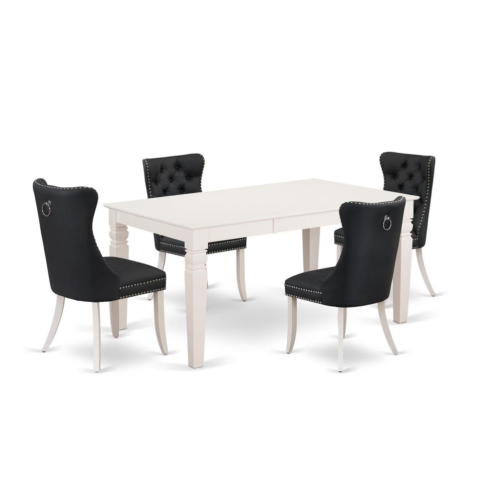 5 Piece Dining Table Set Contains a Rectangle Kitchen Table with Butterfly Leaf. Picture 6