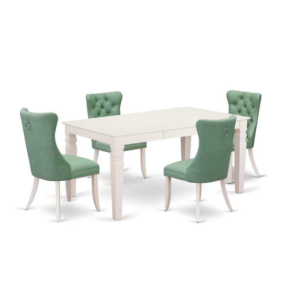5 Piece Kitchen Set Consists of a Rectangle Dining Table with Butterfly Leaf. Picture 6
