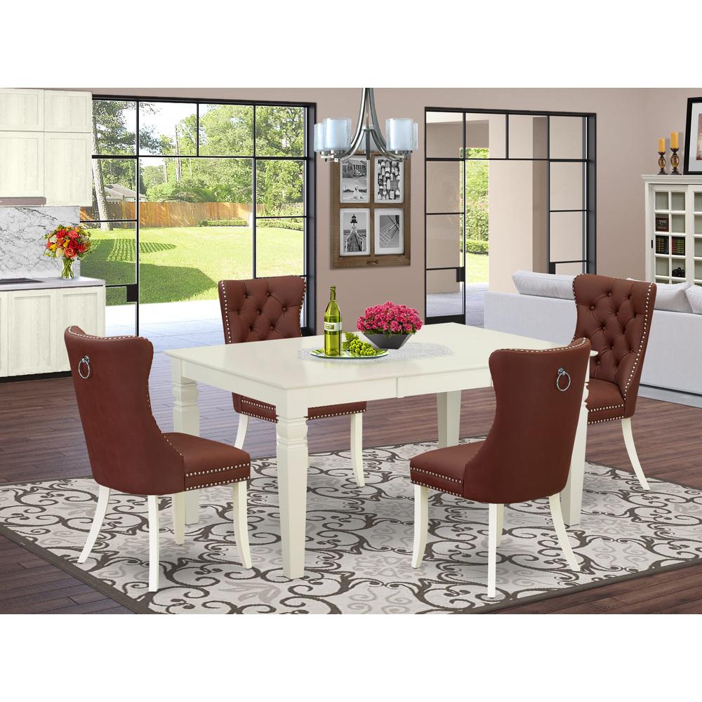 5 Piece Kitchen Table & Chairs Set Consists of a Rectangle Dining Table. Picture 1