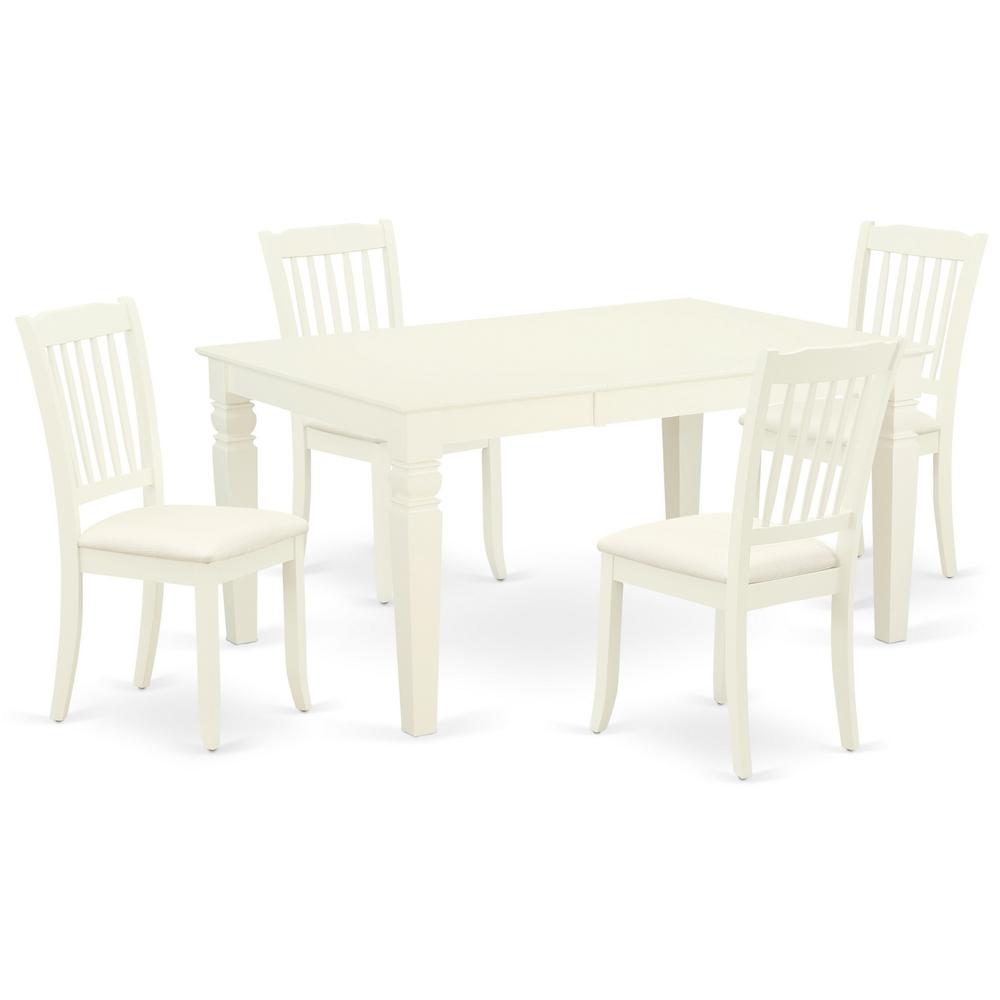 Dining Room Set Linen White, WEDA5-WHI-C. Picture 1