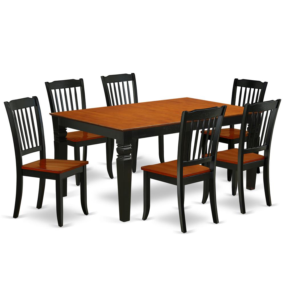 Dining Room Set Black & Cherry, WEDA7-BCH-W. Picture 1