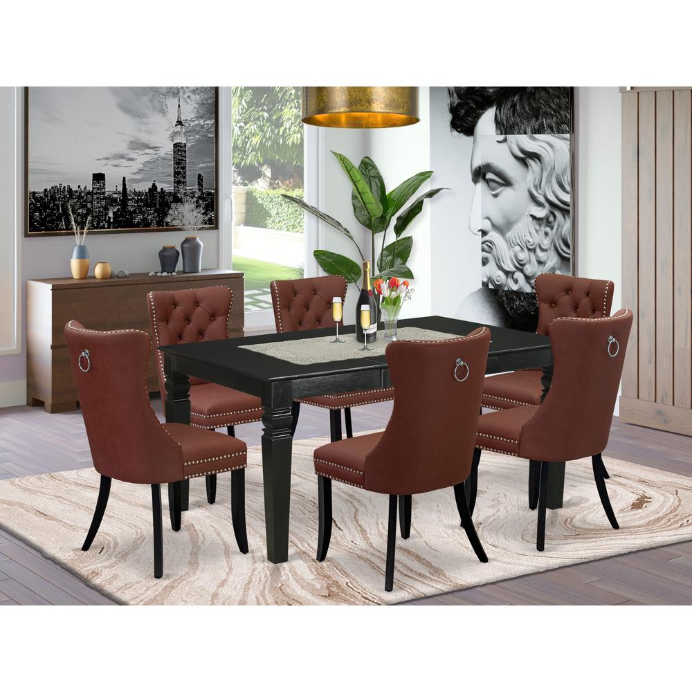 7 Piece Dining Set Consists of a Rectangle Kitchen Table with Butterfly Leaf. Picture 1