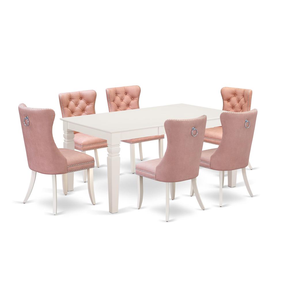 7 Piece Dinette Set Consists of a Rectangle Dining Table with Butterfly Leaf. Picture 6