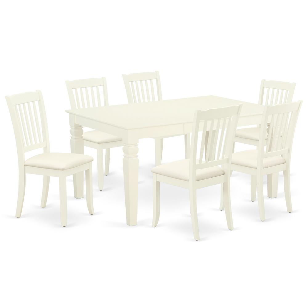 Dining Room Set Linen White, WEDA7-WHI-C. Picture 1