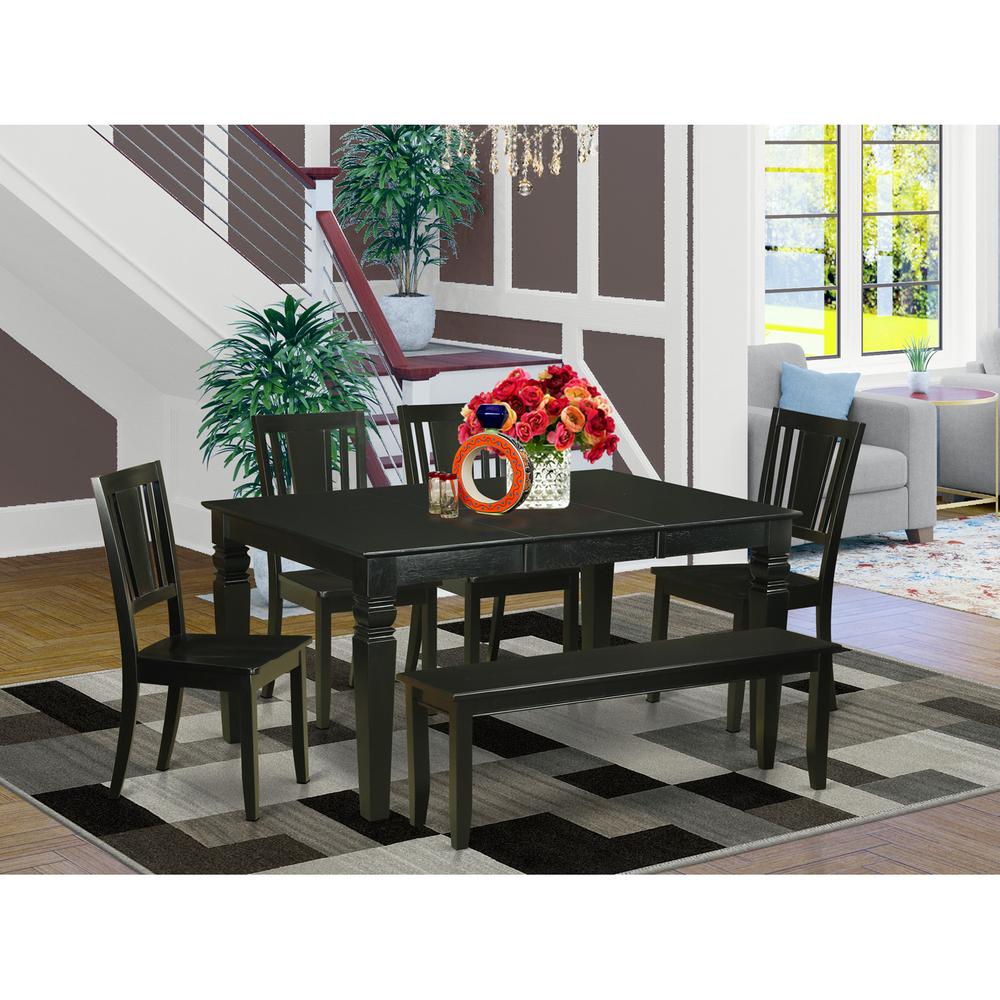 6  Pc  Dining  room  set  -  Dining  Table  and  4  Kitchen  Chairs  plus  Bench. Picture 1