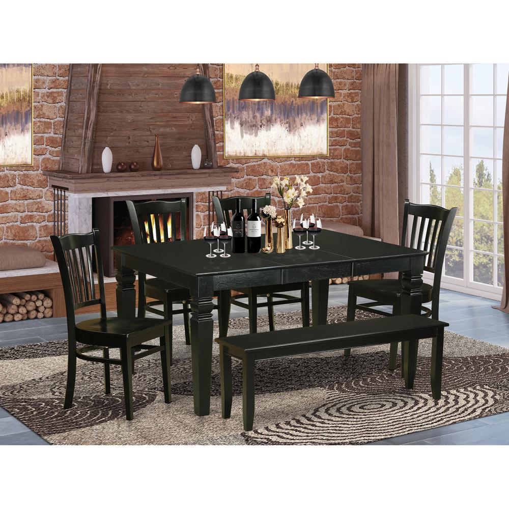 6  Pc  Dining  room  set  -  Dining  Table  and  4  Kitchen  Chairs  and  Bench. Picture 1