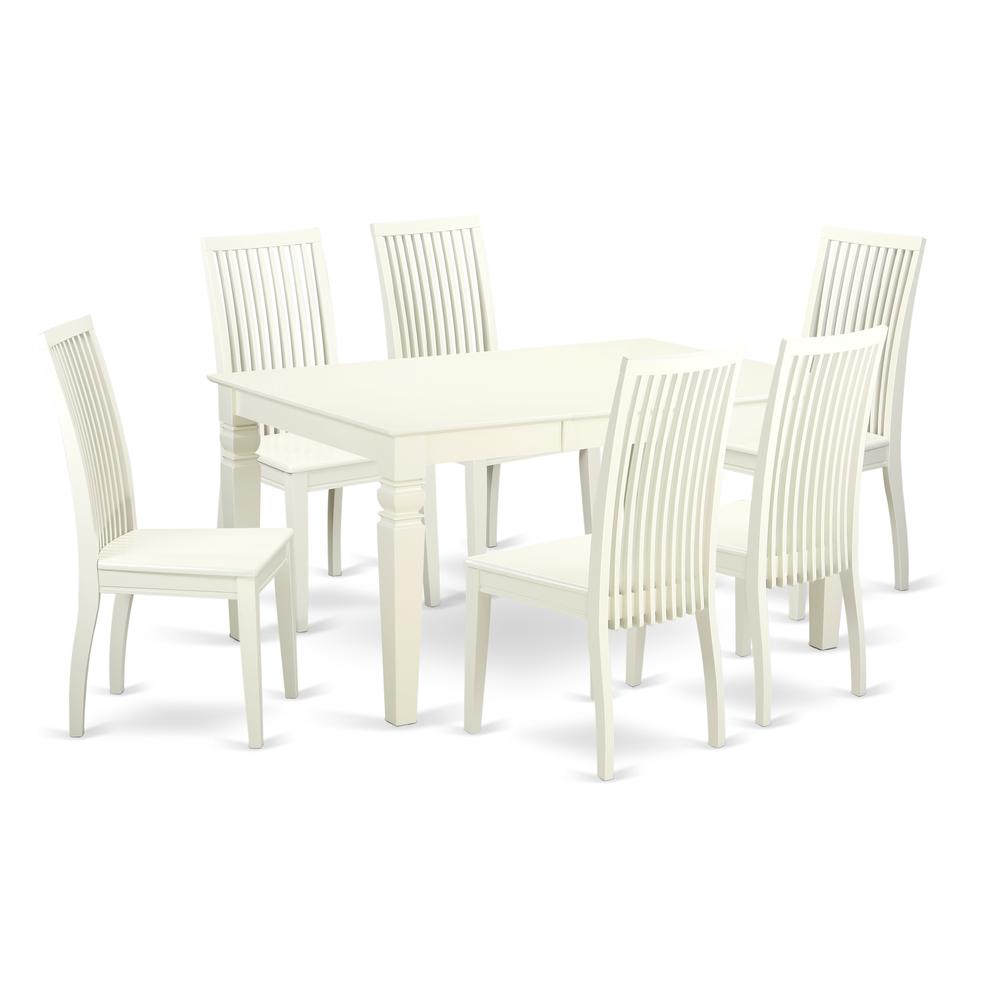 Dining Room Set Linen White, WEIP7-LWH-W. Picture 1