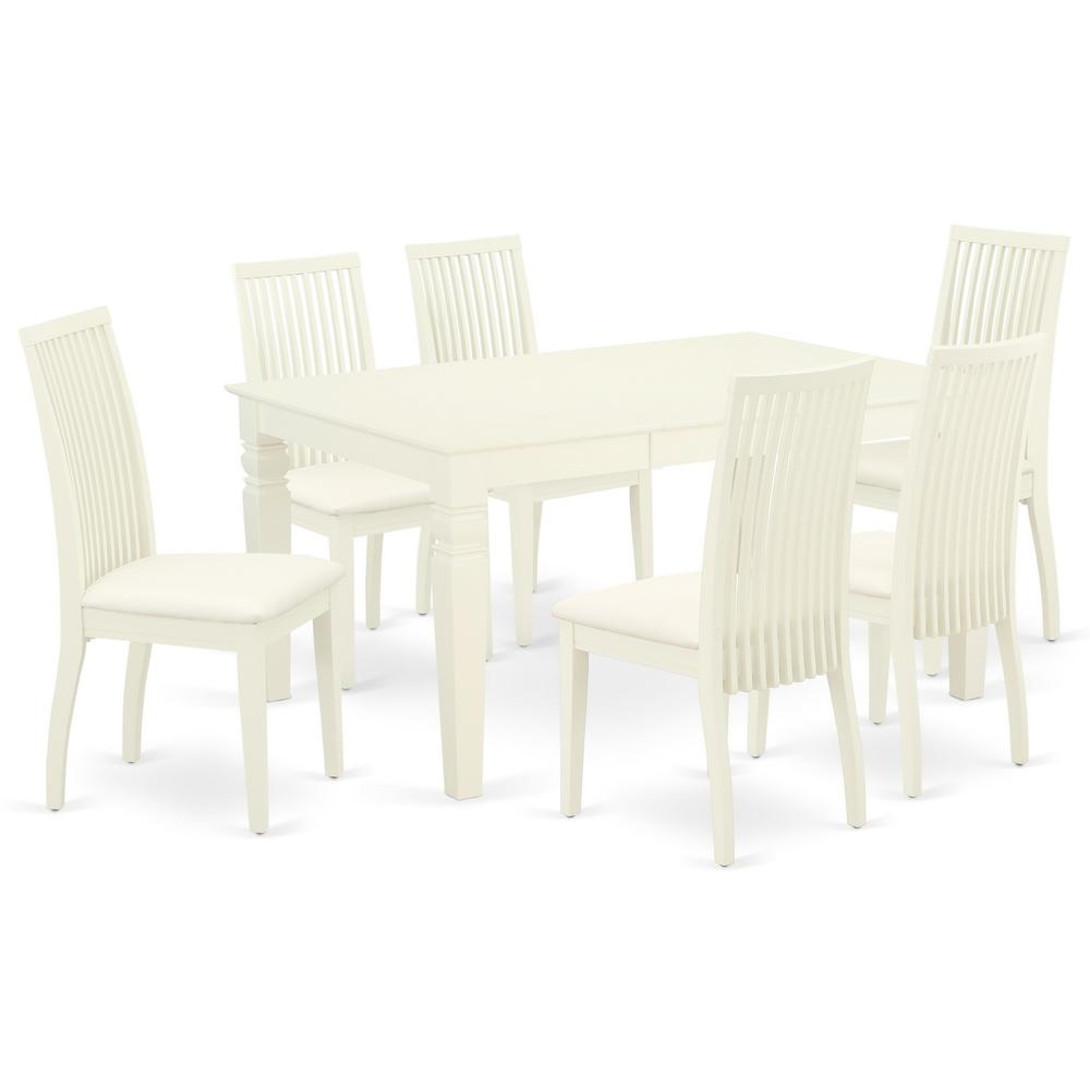Dining Room Set Linen White, WEIP7-WHI-C. Picture 1