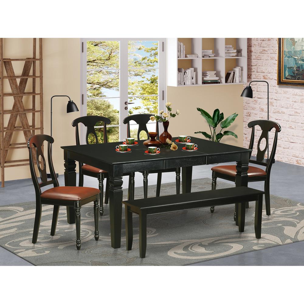 6  Pc  Table  and  chair  set  -  Dinette  Table  and  4  Kitchen  Chairs  plus  Bench. Picture 1