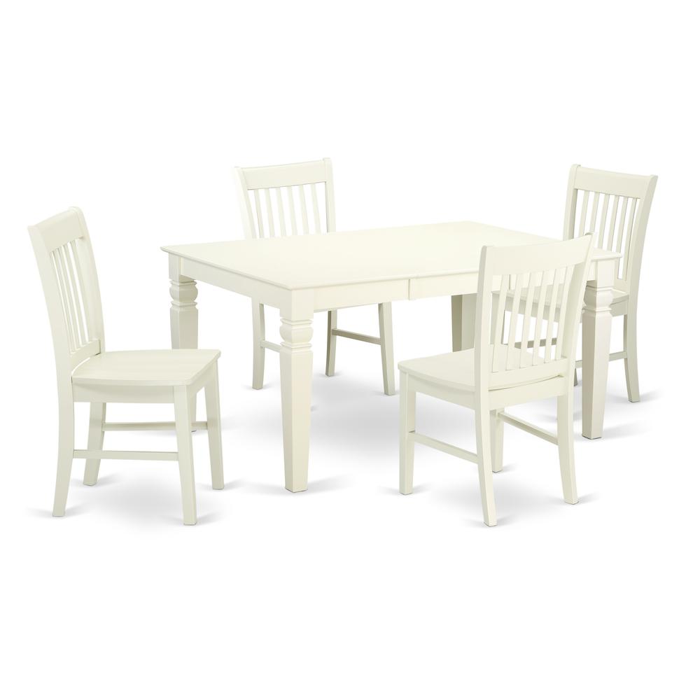 Dining Room Set Linen White, WENO5-LWH-W. Picture 1