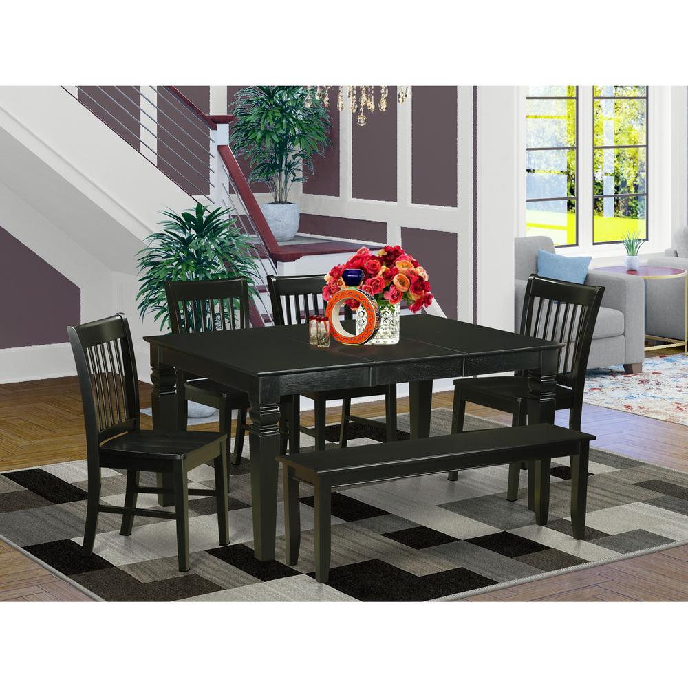 6-Pc  Kitchen  dinette  set  -  Table  and  4  Kitchen  Chairs  and  Bench. Picture 1