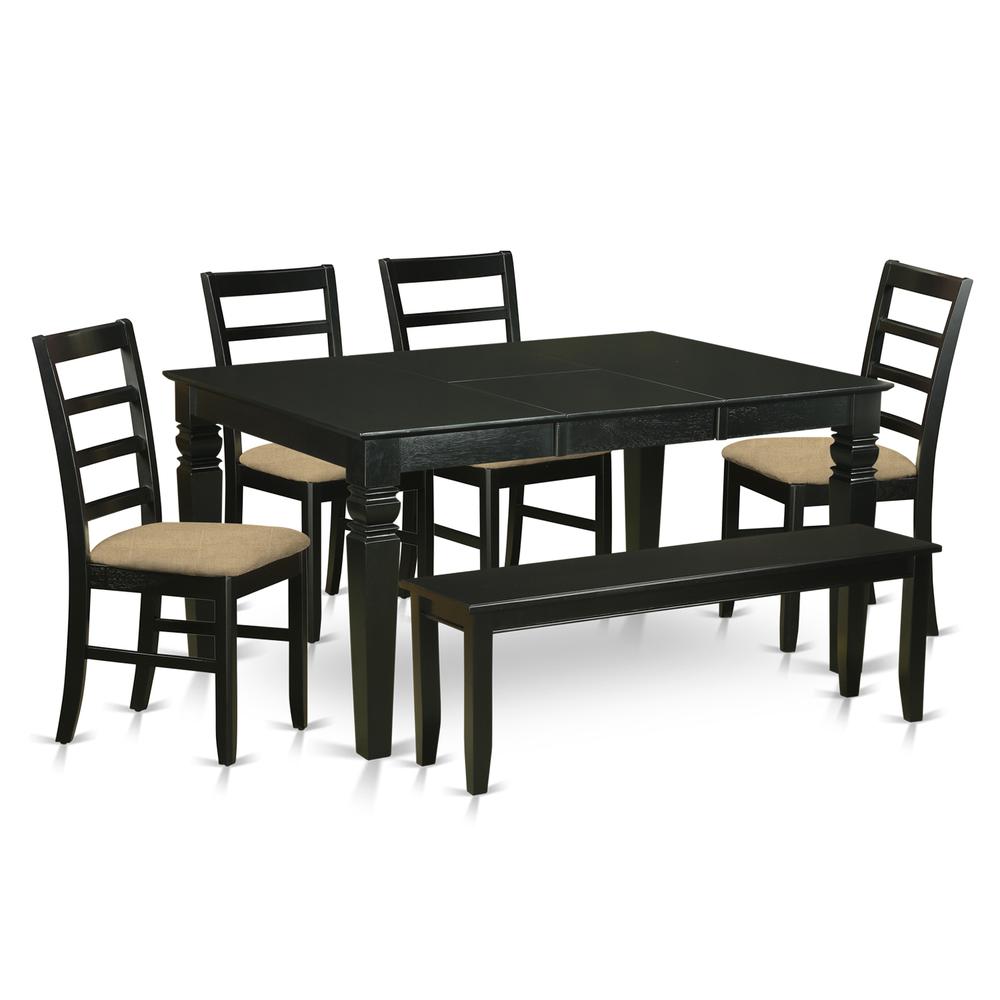6-Pc  Kitchen  nook  Dining  set  -  Small  Kitchen  Table  and  4  Kitchen  Chairs  with  Bench. Picture 1