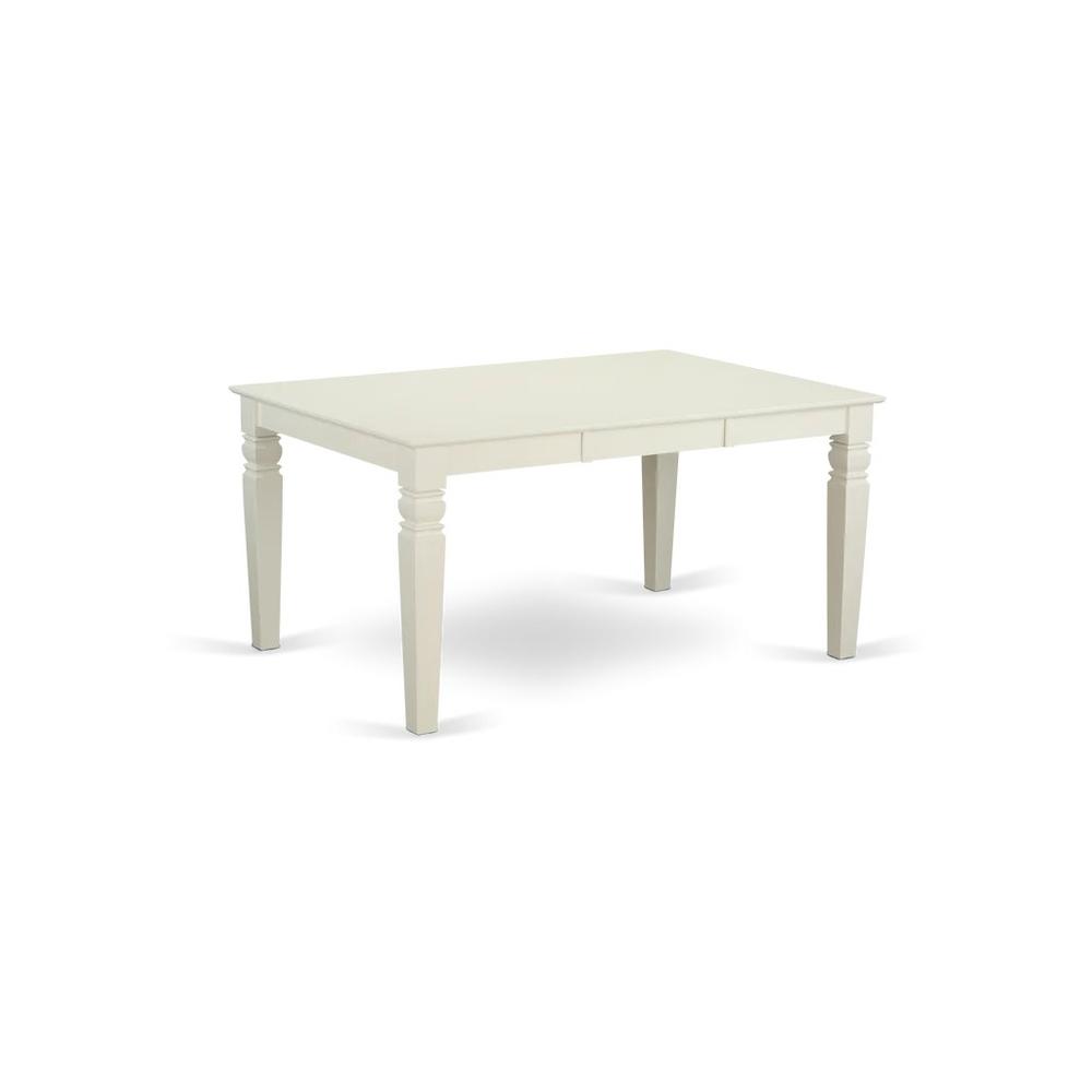 Weston  Rectangular  Dining  Table  with  18  in  butterfly  Leaf  in  Linen  White. Picture 1