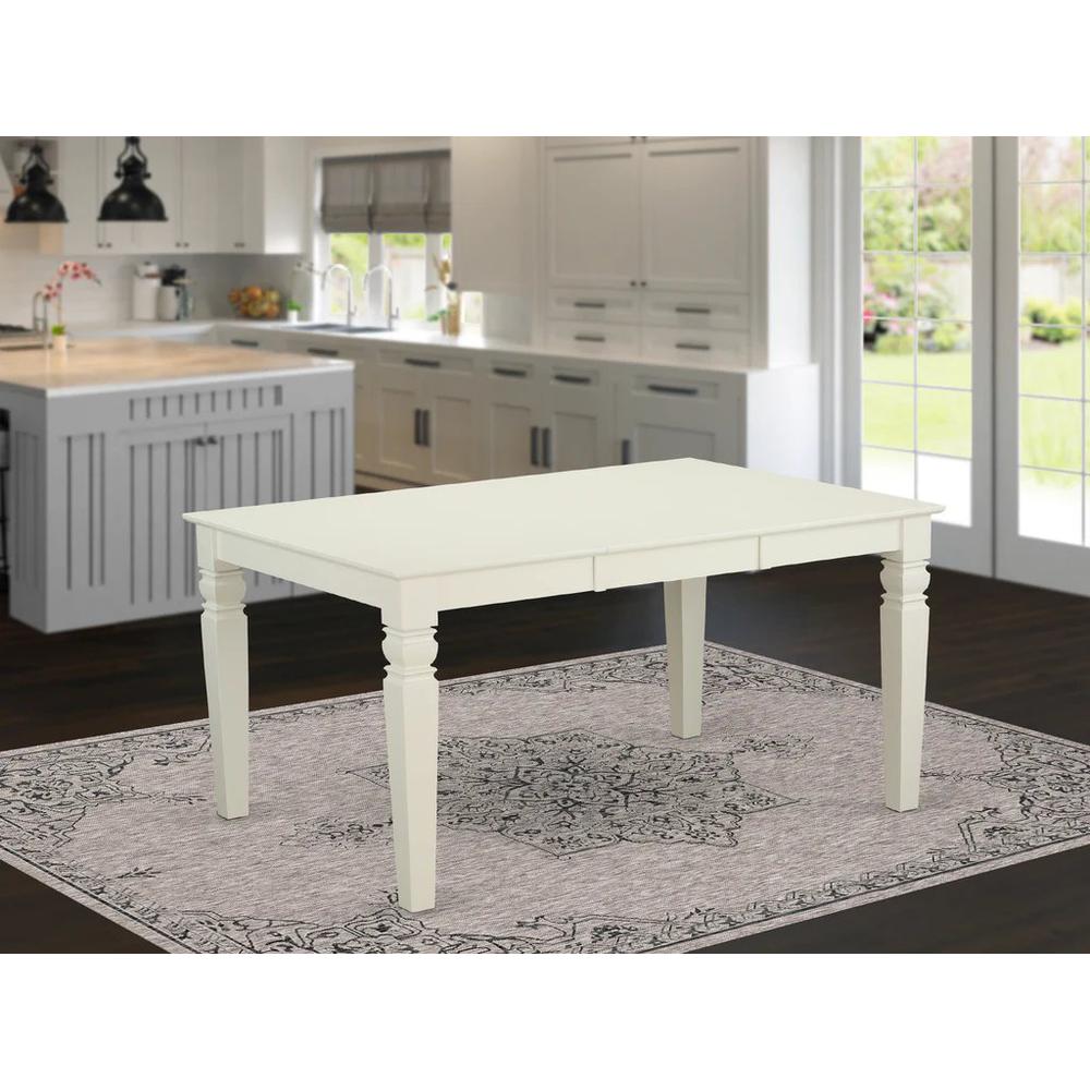 Weston  Rectangular  Dining  Table  with  18  in  butterfly  Leaf  in  Linen  White. Picture 2