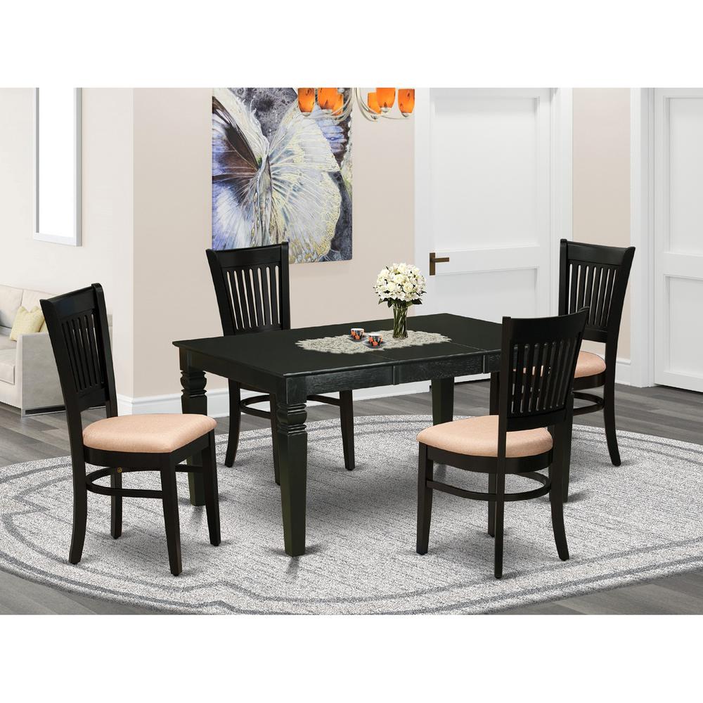 Dining Table- Table Leg Dining Chairs, WEVA5-BLK-C. Picture 1