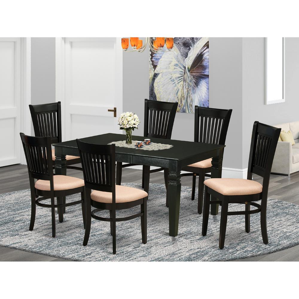 Dining Table- Table Leg Dining Chairs, WEVA7-BLK-C. Picture 1