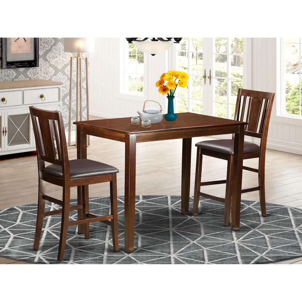 3  PC  Dining  counter  height  set  -  Table  and  2  bar  stools.. Picture 1