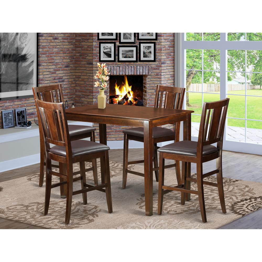 5  PC  counter  height  Dining  room  set-pub  Table  and  4  Kitchen  bar  stool. Picture 1