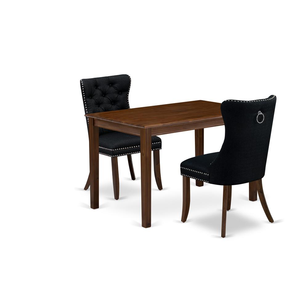 3 Piece Dining Set Includes a Rectangle Kitchen Table and 2 Upholstered Chairs. Picture 6