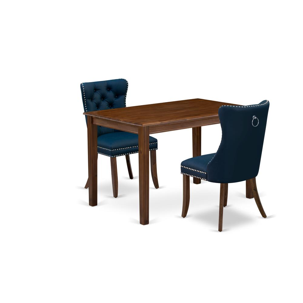 3 Piece Dining Table Set Consists of a Rectangle Solid Wood Table. Picture 6