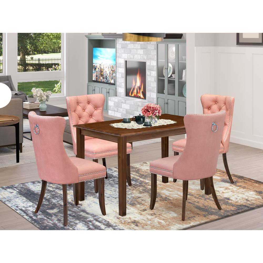 5 Piece Dining Table Set Consists of a Rectangle Kitchen Room Table. Picture 1