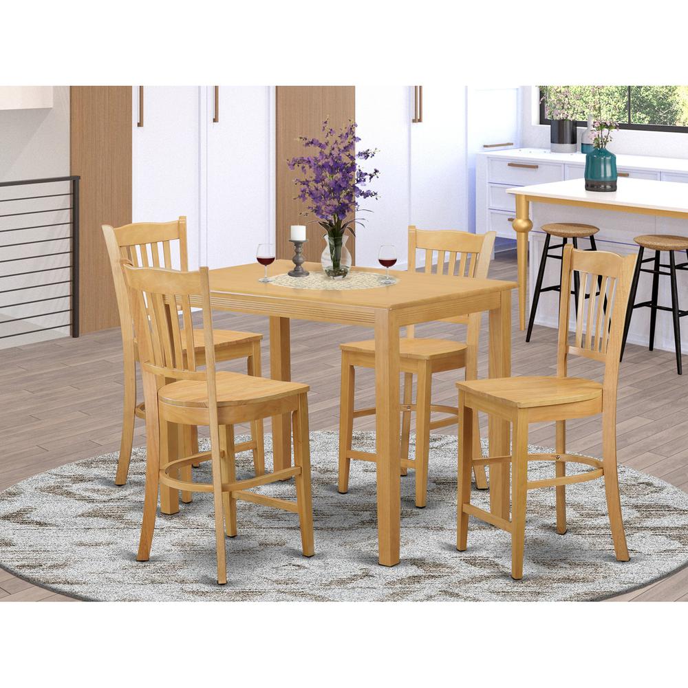 5  PC  Dining  counter  height  set-pub  Table  and  4  counter  height  stool. Picture 1