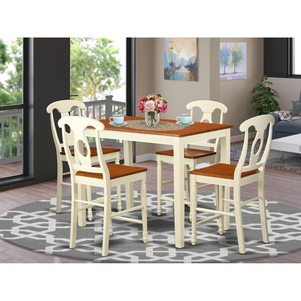 5  Pc  counter  height  Dining  room  set-pub  Table  and  4  Kitchen  bar  stool. Picture 1