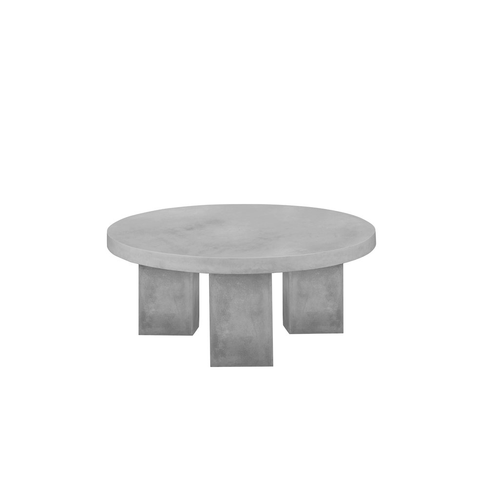Ella Round Coffee Table Small In Black Concrete. Picture 1