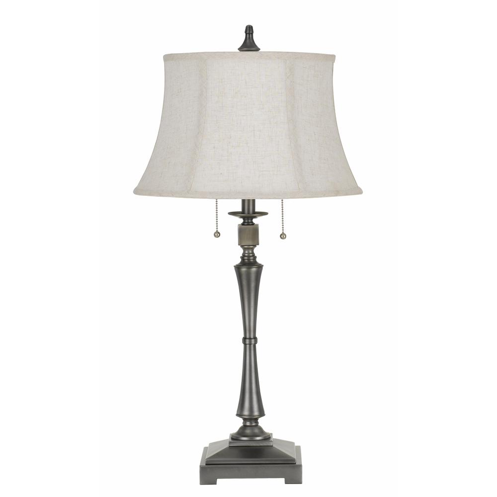 60W X 2 Madison Metal Table Lamp With SofTBack Fabric Shade. Picture 1