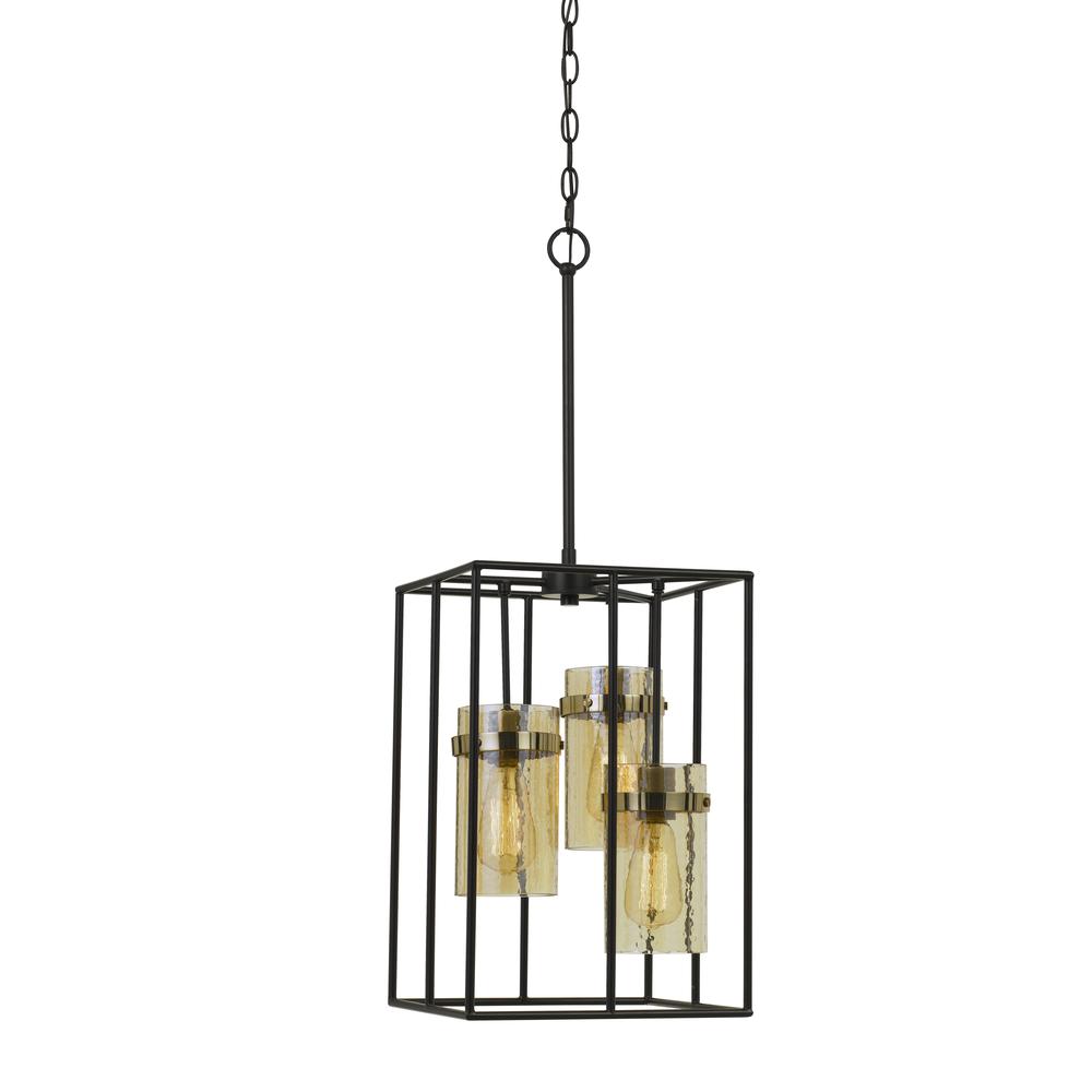 60W X 3 Cremona Glass Pendant Fixture (Edison Bulbs Not Included). Picture 4