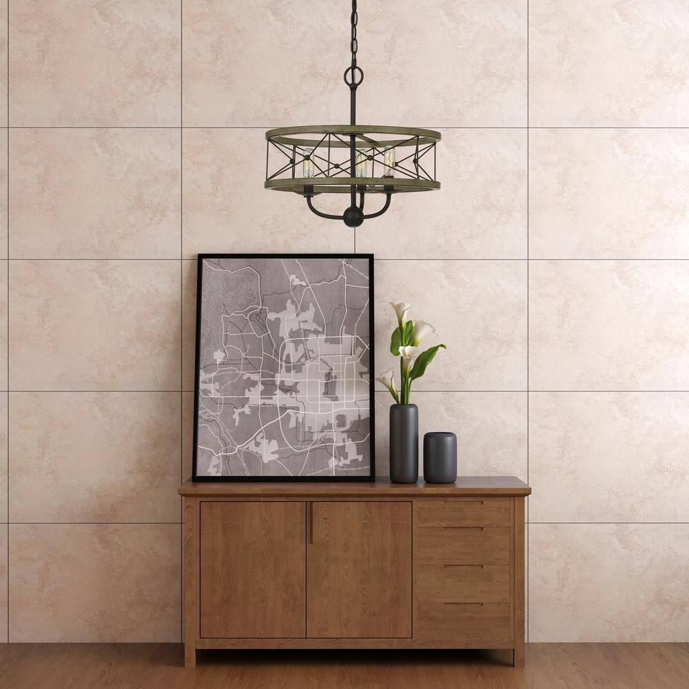 40W X 3 Modica Metal Pendant Fixture (Edison Bulbs Not Included). Picture 3