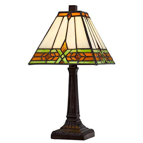 40W metal/resin Tiffany accent lamp with inline switch, Dark Bronze. Picture 1