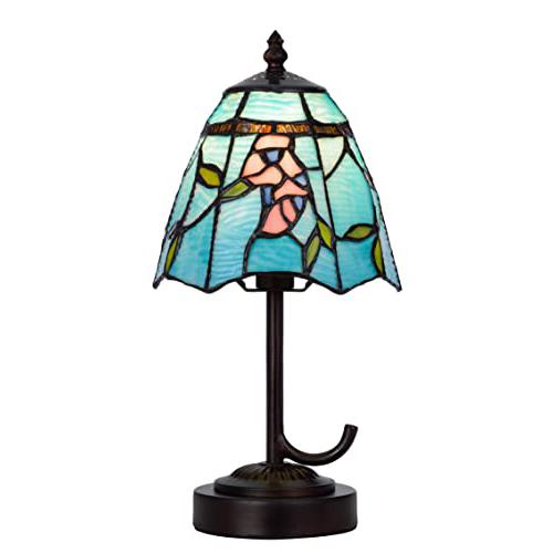 40W metal/resin Tiffany accent lamp with inline switch Bronze. Picture 1