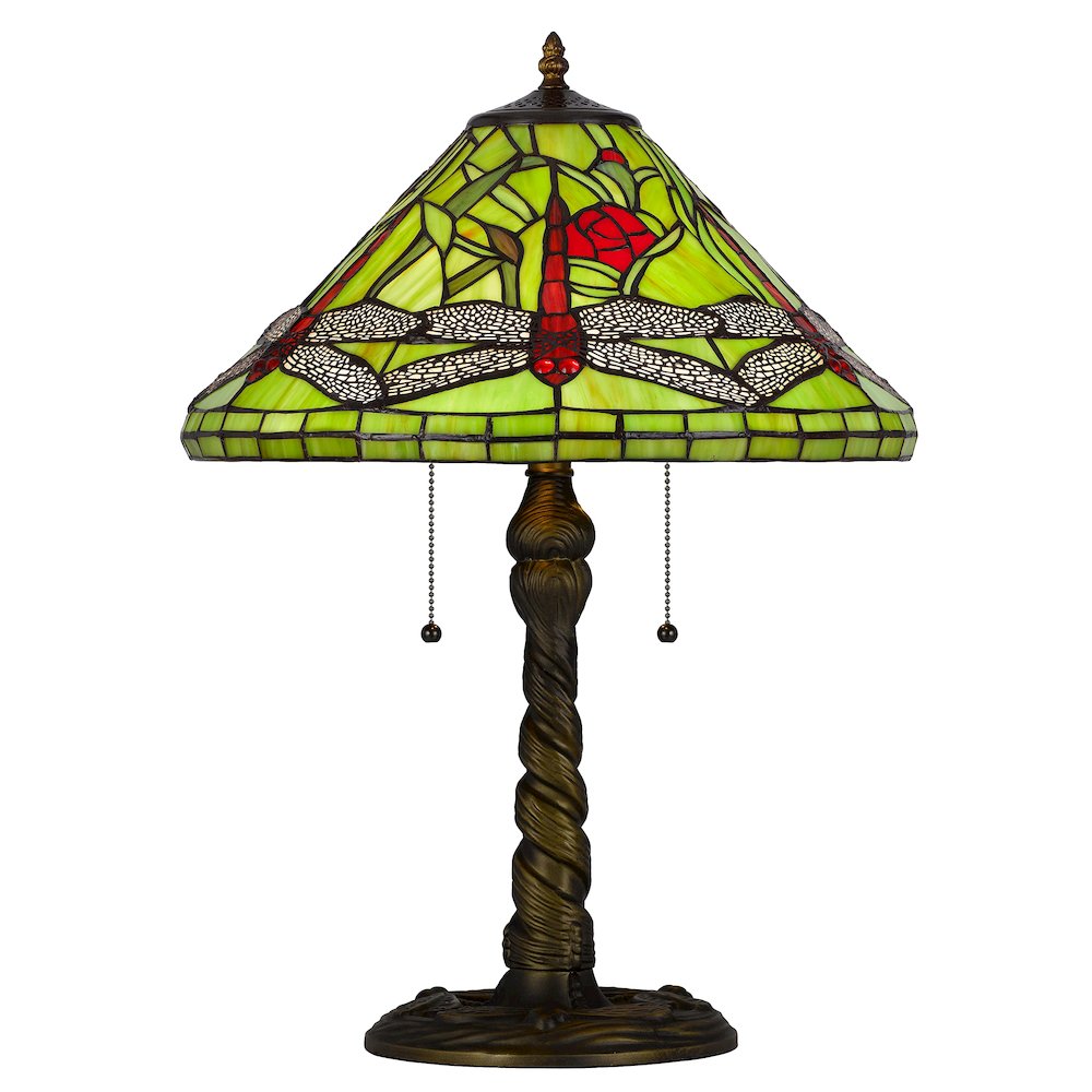 60W X 2 Metal/Resin Tiffany Table Lamp With Pull Chain Switches. Picture 1