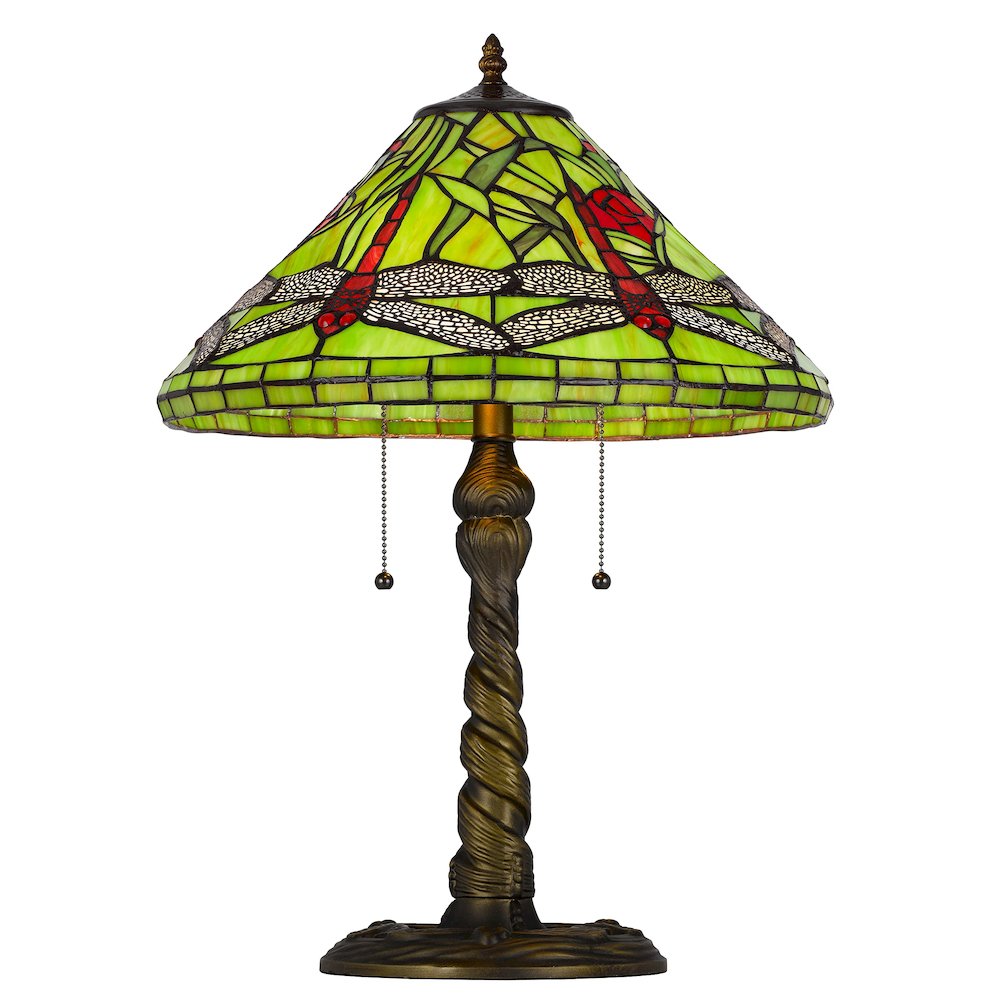 60W X 2 Metal/Resin Tiffany Table Lamp With Pull Chain Switches. Picture 2