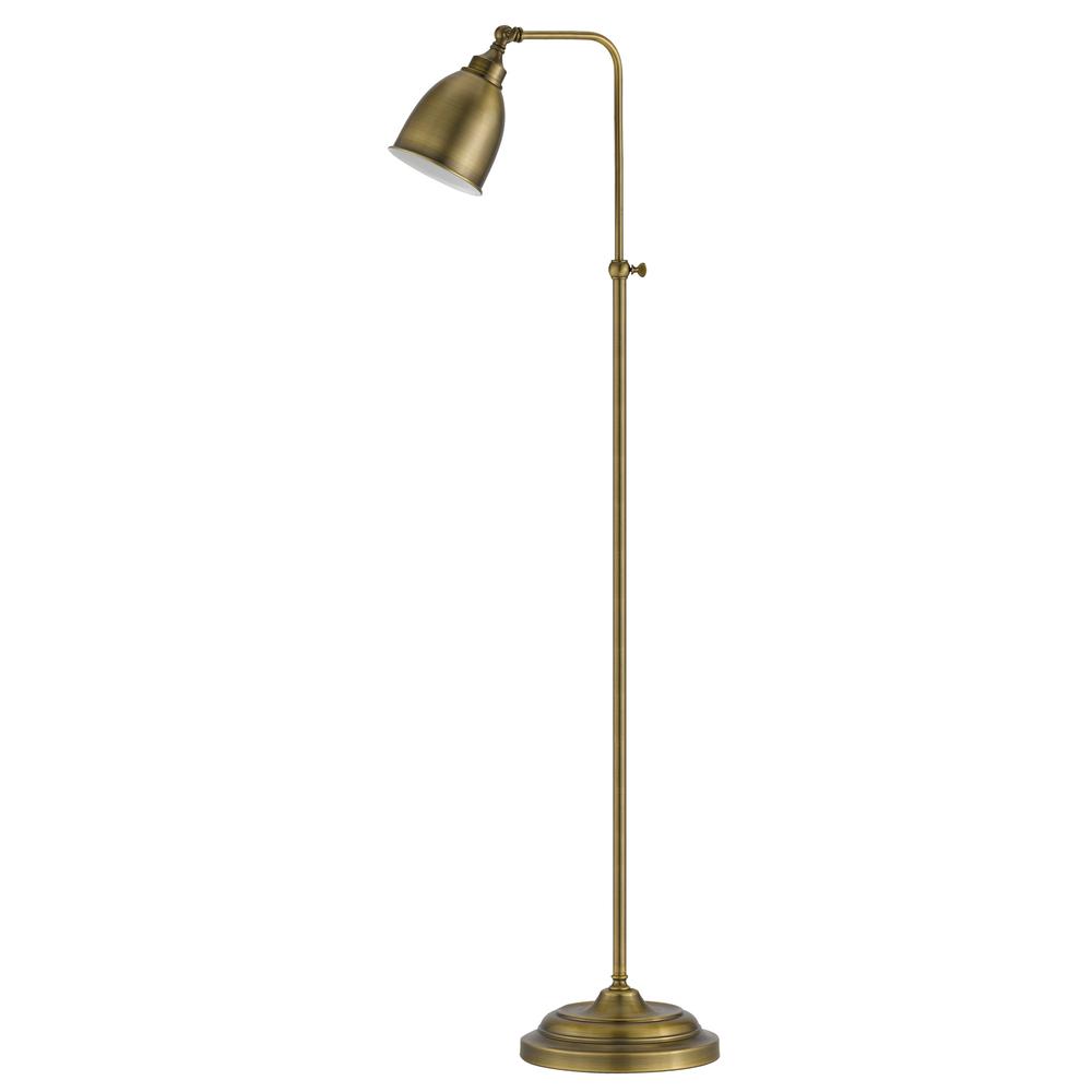 62" Height Metal Floor Lamp in Antique Brass. Picture 1
