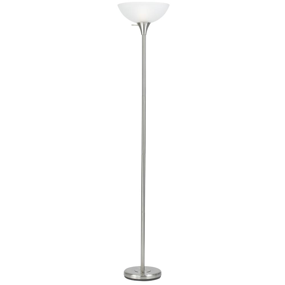 150W 3 Way Metal Tr Lamp W/Glass Sh. Picture 1