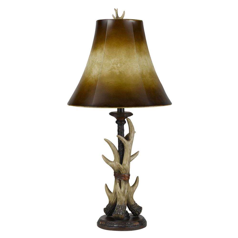 30" Height Resin Table Lamp in Bone. Picture 1